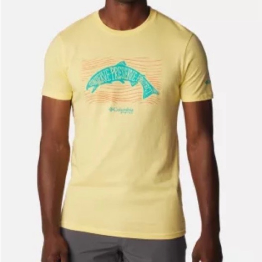 NWT Columbia Men's PFG Upstream Graphic T-Shirt Sunlit
